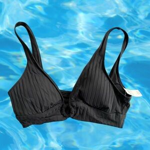 Aerie Black Bikini with Ribbed Texture